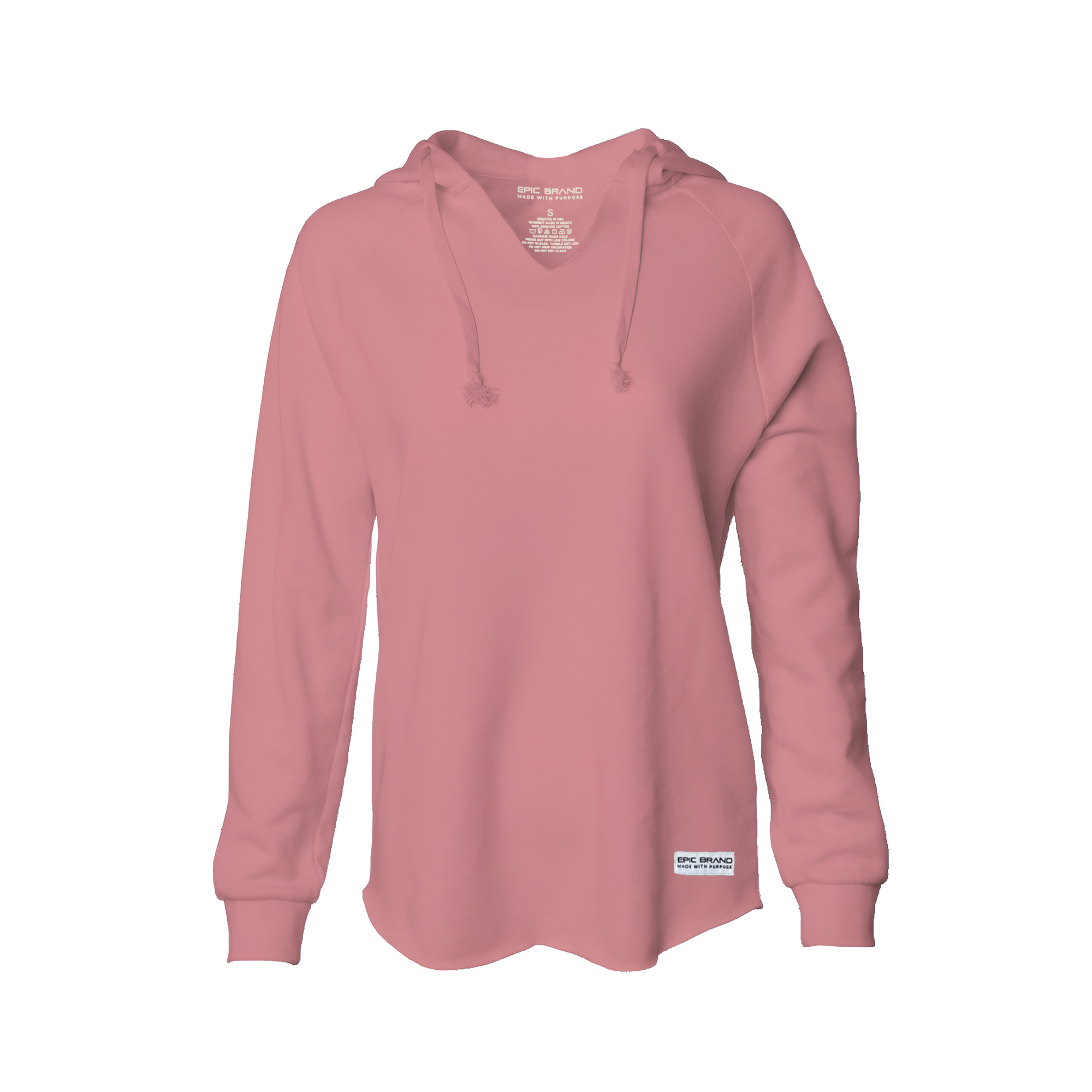 Sudadera con capucha ligera con lavado de ropa Epic Brand para mujer